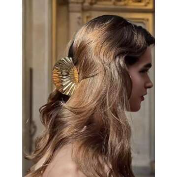 Gold Shell Hair Claw Clips for Women - Perfect Styling Accessory