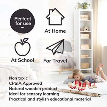 Naturskool Number Peg Boards Educational Math Toy for Toddlers