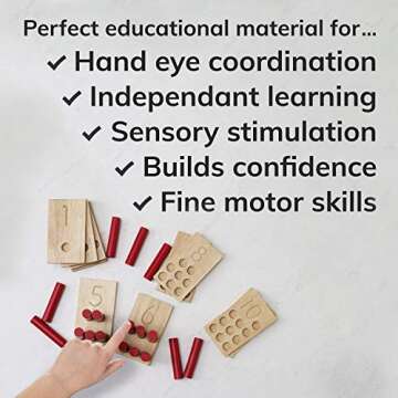 Naturskool Number Peg Boards Educational Math Toy for Toddlers