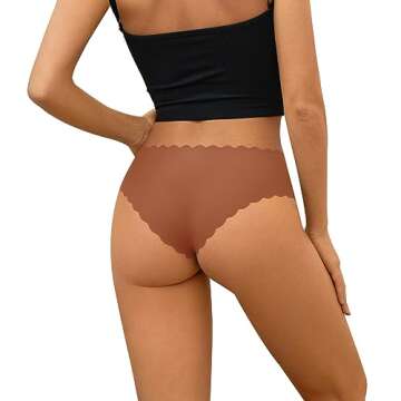 DEANGELMON Womens Seamless Bikinis Underwear Invisible No Show Panties Hipster Stretch Cheeky Multi Pack(7P4,XL-new)