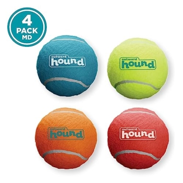 Outward Hound Squeaker Ballz Fetch Toy - 4 Pack - Fun for Dogs