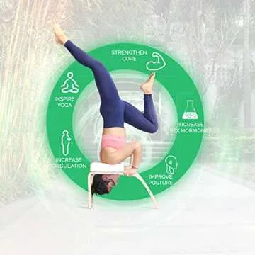 THUNDESK Yoga Inversion Bench,Yoga Headstand Prop,Upside Down Chair for Balance Training, Core Strength Building,Yoga,Pilates Chair (White)