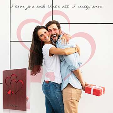 Creawoo Handmade Walnut Love Greeting Card - Perfect Gift Idea