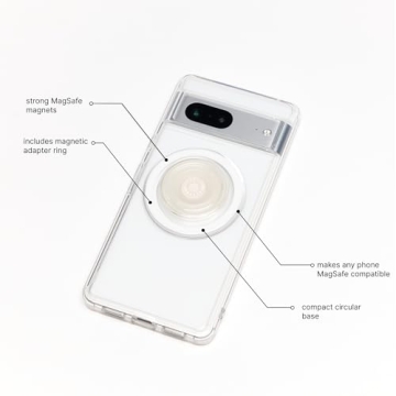 Clear PopSockets Phone Grip with MagSafe Adapter
