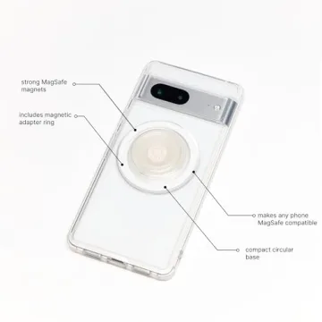 Clear PopSockets Phone Grip with MagSafe Adapter
