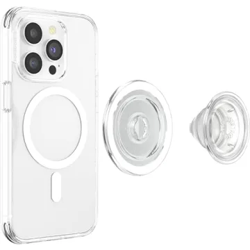 Clear PopSockets Phone Grip with MagSafe Adapter