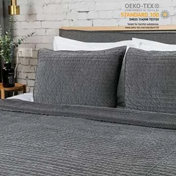 ELEGANT LIFE HOME Velvet Quilt Oversized King Reversible Royal Cotton Velvet Pic-Stitch Bedding Quil...