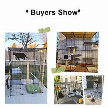 Eiiel DIY Catio Outdoor Cat Enclosure;Large Cage Cat House with 6 Jumping Platforms for Play Catio with Large Entrance Easy to Clean