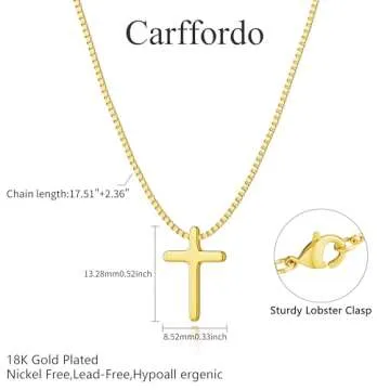 Carffordo Gold Cross Necklace for Women - Elegant Gift