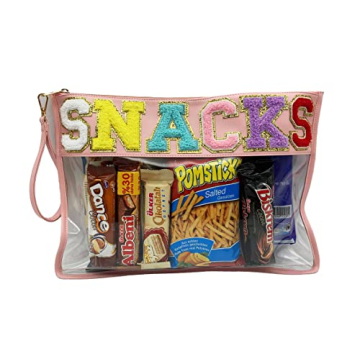 HAIBOLAN Monogram Clear Travel Patch Pouch - Stylish Wristlet for Snacks