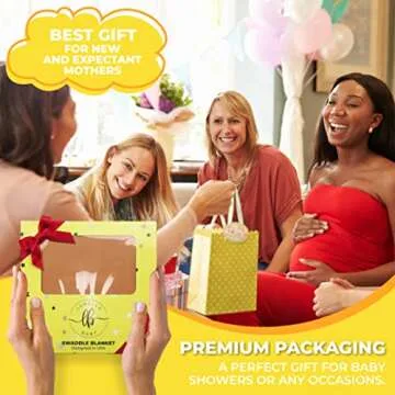 LUBELLA SUPPLY COMPANY Large Stretchy Swaddle Blankets 47" - Newborn Bamboo Swaddle and Hat Set - Jersey Receiving Baby Blanket for Boys & Girls - Soft Stretch Infant Wrap 0-3 Months (Desert Color)