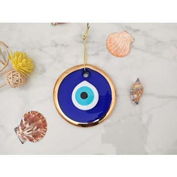 Erbulus 3.5" Evil Eye Wall Hanging Gold Decoration