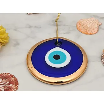 Erbulus 3.5" Evil Eye Wall Hanging Gold Decoration