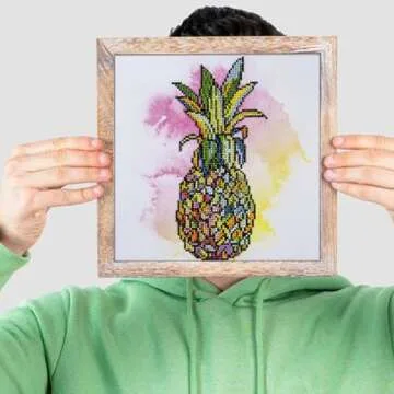 Diamond Art By Leisure Arts Pineapple, 12"X12", Intermediate Diamond Painting Kits For Adults, Art For Adults, Kit, Painting