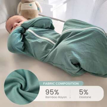 ZIGJOY Shark-Fin Transition Swaddle - 0.5 Tog Rayon Made from Bamboo Sleep Sack Transitional Swaddle...