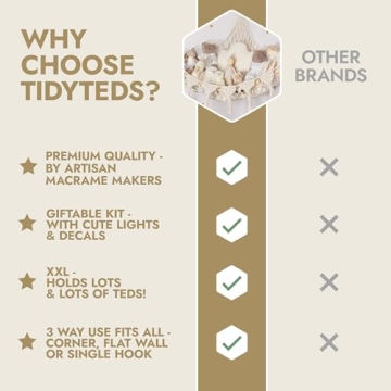 TIDYTEDS DreamLights Boho Stuffed Animal Storage Hammock