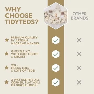 TIDYTEDS DreamLights Boho Stuffed Animal Storage Hammock