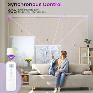 Astomi Motorized Roller Shades for Windows, Blackout Automatic Blinds with Remote, Smart Blinds, Voi...