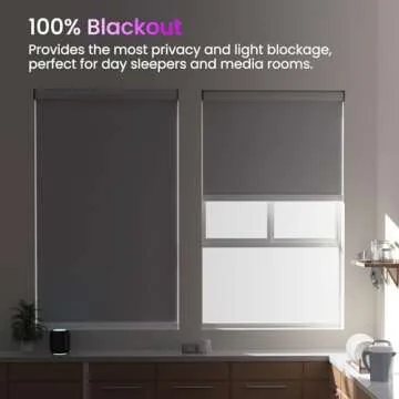 Astomi Motorized Roller Shades for Windows, Blackout Automatic Blinds with Remote, Smart Blinds, Voice Control, Compatible with Alexa, Google, Custom Size, Linen Beige