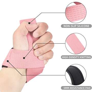 SKDK Cotton Hard Pull Wrist Lifting Straps Grips Band-Deadlift Straps with Neoprene Cushioned Wrist ...