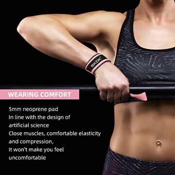 SKDK Cotton Hard Pull Wrist Lifting Straps Grips Band-Deadlift Straps with Neoprene Cushioned Wrist Padded and Anti-Skid Silicone - for Weightlifting, Bodybuilding, Xfit, Strength Training