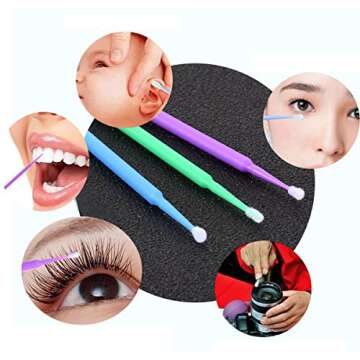 400 PCS Multipurpose Dental Disposable Micro Applicator Brush Bendable Makeup Brush 1.2/1.5/2.0/2.5 mm