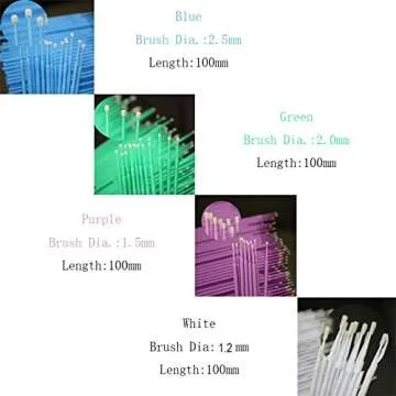 400 PCS Multipurpose Dental Disposable Micro Applicator Brush Bendable Makeup Brush 1.2/1.5/2.0/2.5 mm