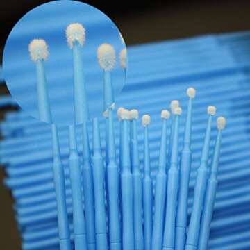 400 PCS Multipurpose Dental Disposable Micro Applicator Brush Bendable Makeup Brush 1.2/1.5/2.0/2.5 mm