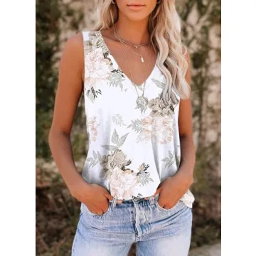 ETCYY Women's Sleeveless V Neck Tank Top for Summer Style