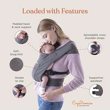 Ergobaby Embrace Cozy Baby Carrier Wrap for Newborns