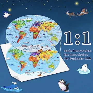 DIGOBAY World Map Puzzle for Kids - 70 Piece Educational Fun