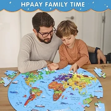 DIGOBAY World Map Puzzle for Kids - 70 Piece Educational Fun