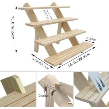 Auroal 4 Tier Earring Display Stand - Versatile Retail Display Riser