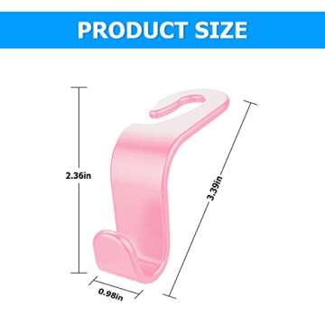 8sanlione Car Back Seat Headrest Hooks, 4PCS Vehicle Backseat Storage Organizer Hanger, Multifunctio...