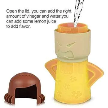 Angry Mama Microwave Cleaner Easily Crud in Minutes .Steam Cleans and Disinfects with Vinegar and Water for Kitchen Christmas Gifts (1pcs-Yellow)