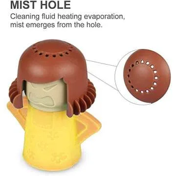 Angry Mama Microwave Cleaner Easily Crud in Minutes .Steam Cleans and Disinfects with Vinegar and Water for Kitchen Christmas Gifts (1pcs-Yellow)