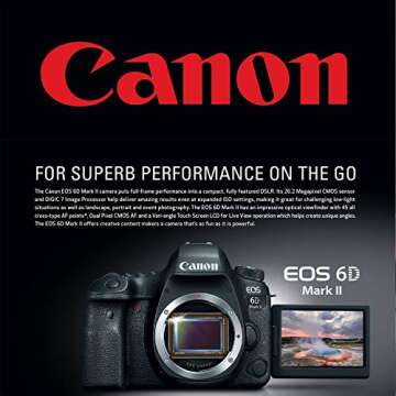 Canon EOS 6D Mark II Wi-Fi DSLR Camera Body - with Pro Battery Grip, TTL Flash, Canon Backpack,128GB Memory, Replacement Battery for LP-E6N, 72" Monopod, RC-6 Wireless Remote, and More.(19 Items)