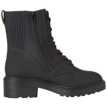 Amazon Essentials Women's Rubberized Combat Boot with Chunky Outsole