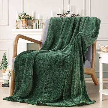 Inhand Extra Soft Green Fleece Throw Blanket - Cozy & Washable