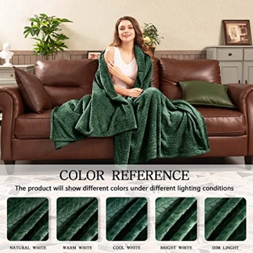 Inhand Luxurious Green Fleece Throw Blanket for Cozy Comfort