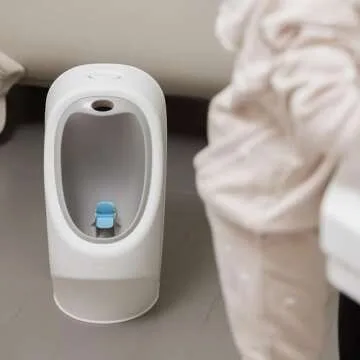 Nuby My Real Training Urinal - Freestanding - With Life-Like Flush Button and Sound - Potty Training for Boys - 18+ Months - White