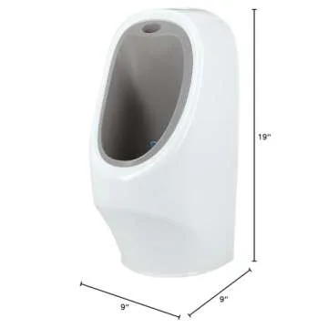 Nuby My Real Training Urinal - Freestanding - With Life-Like Flush Button and Sound - Potty Training for Boys - 18+ Months - White