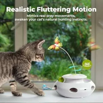 Interactive 3 in 1 Cat Butterfly Toy - USB Rechargeable