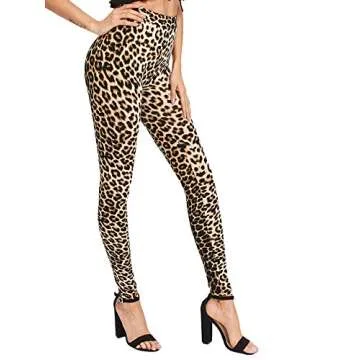 Buy SweatyRocks Women's High Waist Yoga Pants - Leopard Print