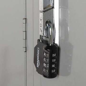 Amazon Basics 4-Digit Combination Lock, Black, 2-Pack