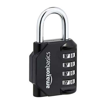 Amazon Basics 4-Digit Combination Lock, Black, 2-Pack