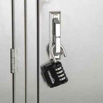 Amazon Basics 4-Digit Combination Lock, Black, 2-Pack