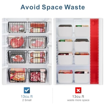 iSPECLE 4 Pack Freezer Organizer Bins for Efficient Storage