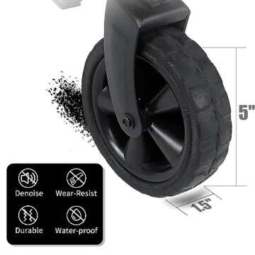 WHITSUNDAY Collapsible Wagon Folding Garden Outdoor Park Utility Wagon Picnic Camping Cart 5“ Solid Rubber Wheels (Ocean Blue, M-Foldable)