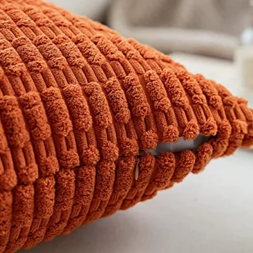 Kevin Textile 18x18 Fall Corduroy Pillow Covers Pack of 2